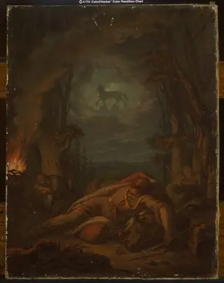 Dream of Gediminas about the Iron Wolf, by Aleksander Lesser, oil, 1859