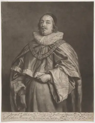Edward Lyttelton, Baron of Mounslow, by Robert Williams, ink, 1682