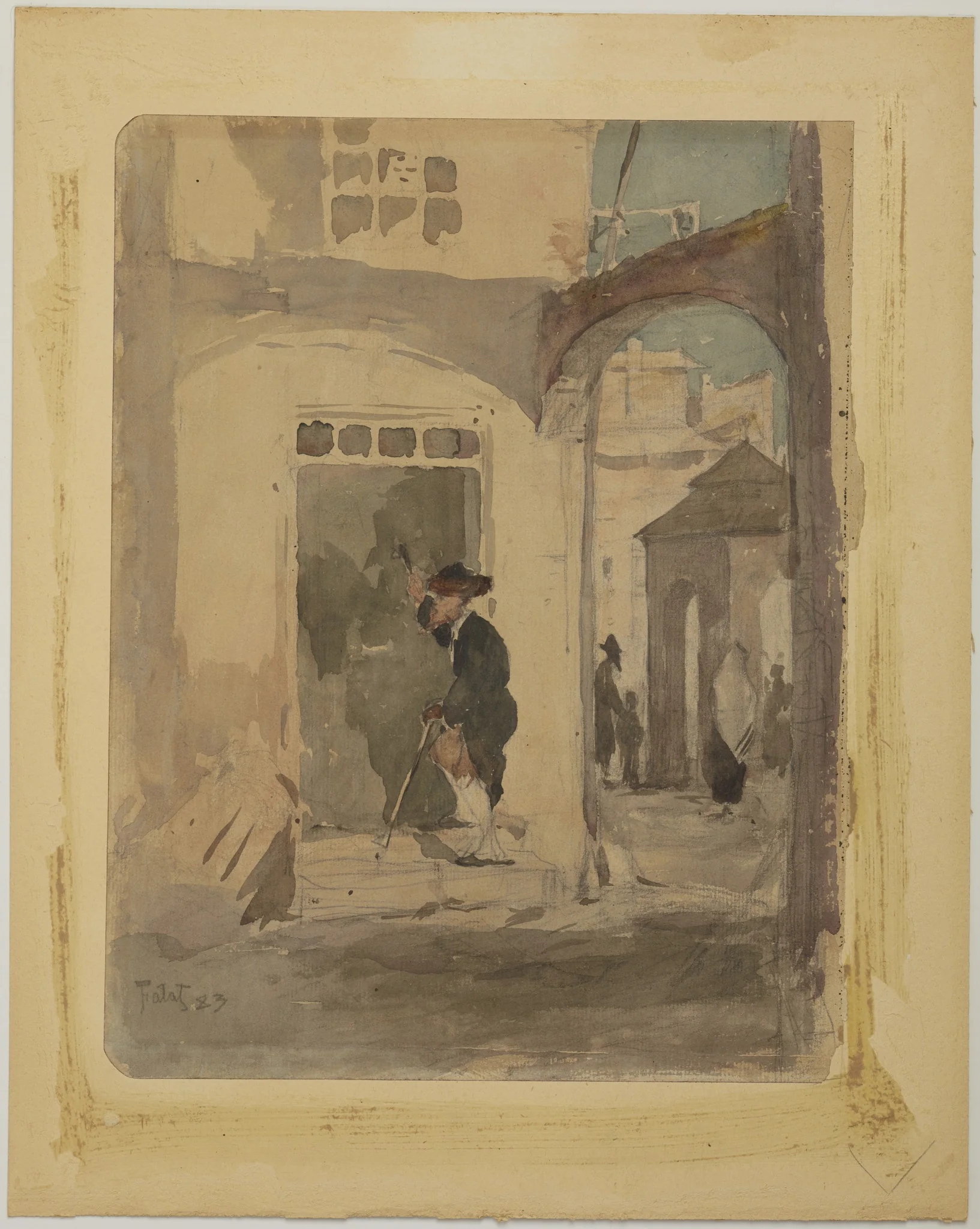 Beadle knocking at the door, detail