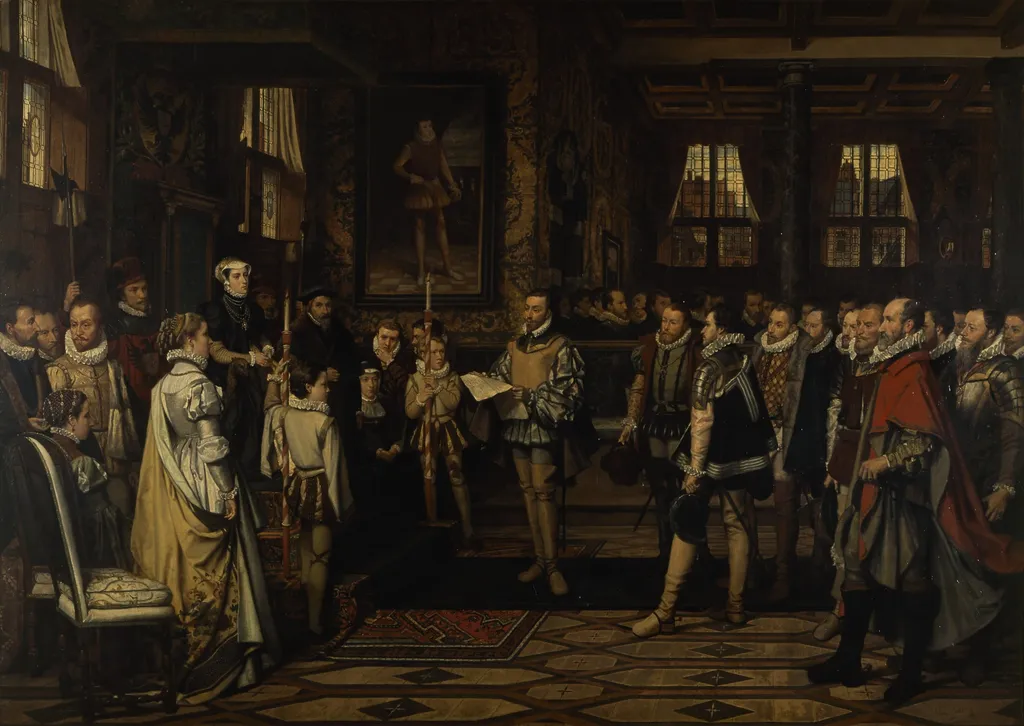 Margaret of Parma Recieves the Petittion of the Nobility, by Franz Vinck, oil, 1872