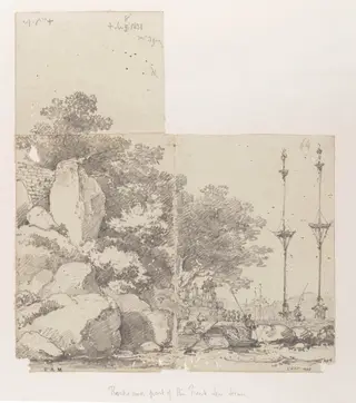 The rocky shore by the A-Ma Temple, Macau, by George Chinnery, 8