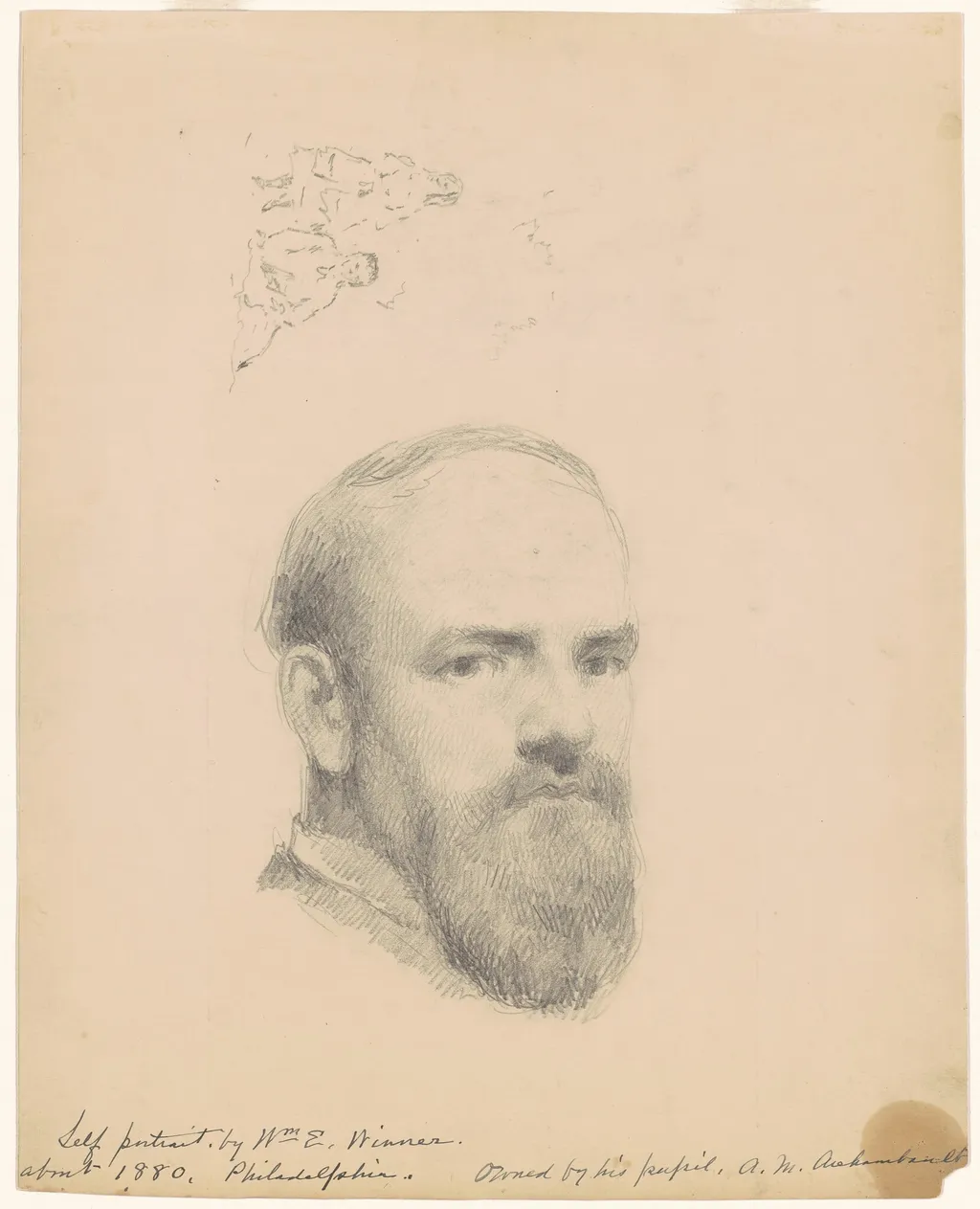 Self-Portrait [recto], by William E. Winner, graphite, 1880