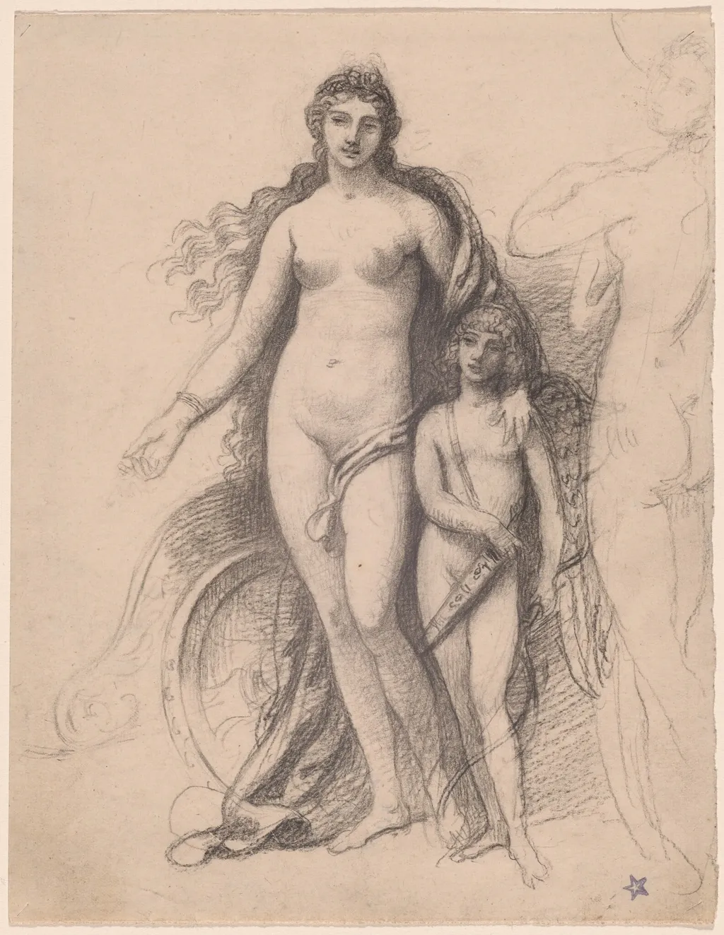Venus and Cupid, by Armand Point, chalk, 1801