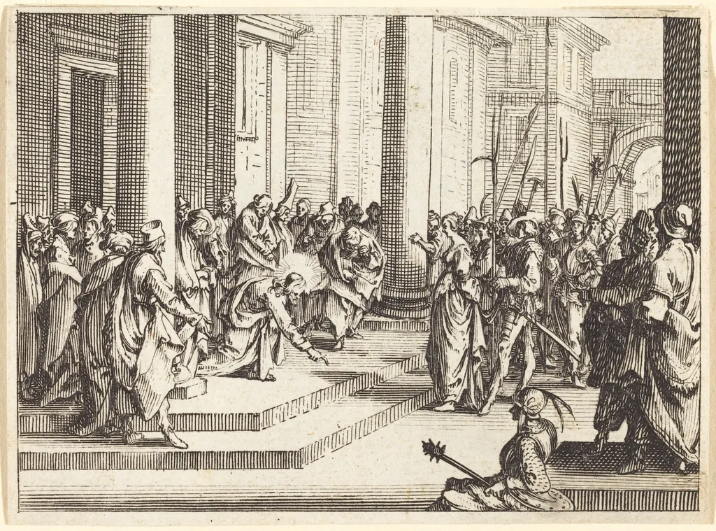 Christ and the Woman Taken in Adultery, by Jacques Callot, ink, 1635