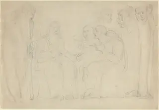 Saint Augustine Converting King Ethelbert of Kent, by William Blake, graphite, 1793