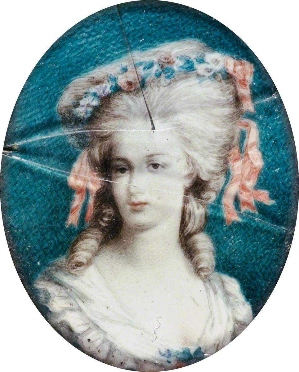 Portrait of a Woman with Flowers in Her Hair, detail