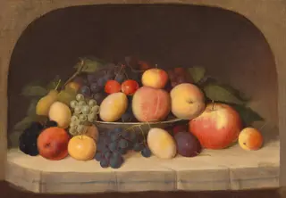 Fruit Still Life, by Robert Seldon Duncanson, oil, 1849
