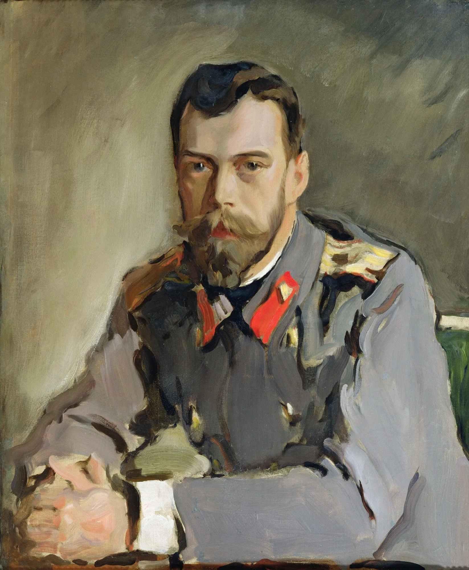 Portrait of Nicholas II, detail