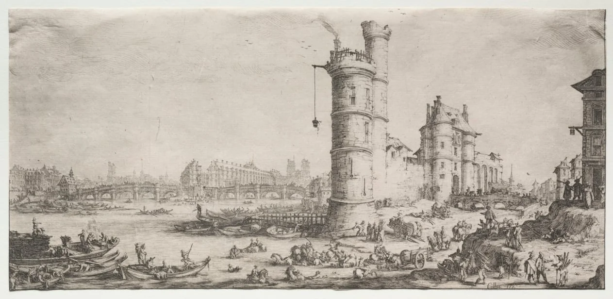 Les deux grandes vues de Paris: Vue du Pont Neuf, detail