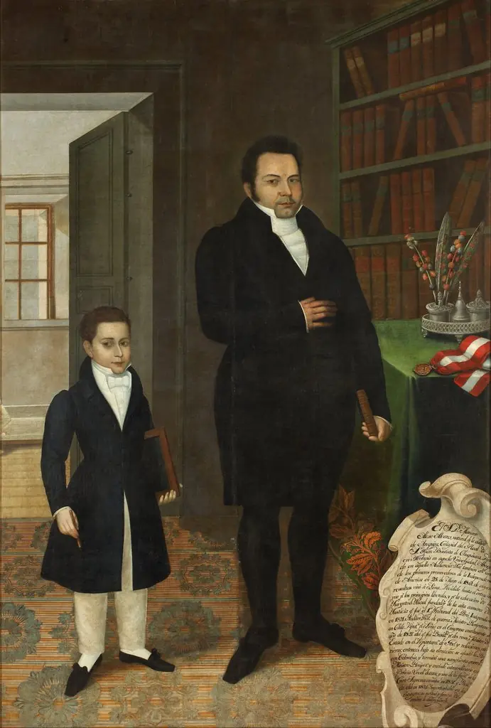 Mariano Alejo Álvarez and his Son, by José Gil de Castro, oil, 1834