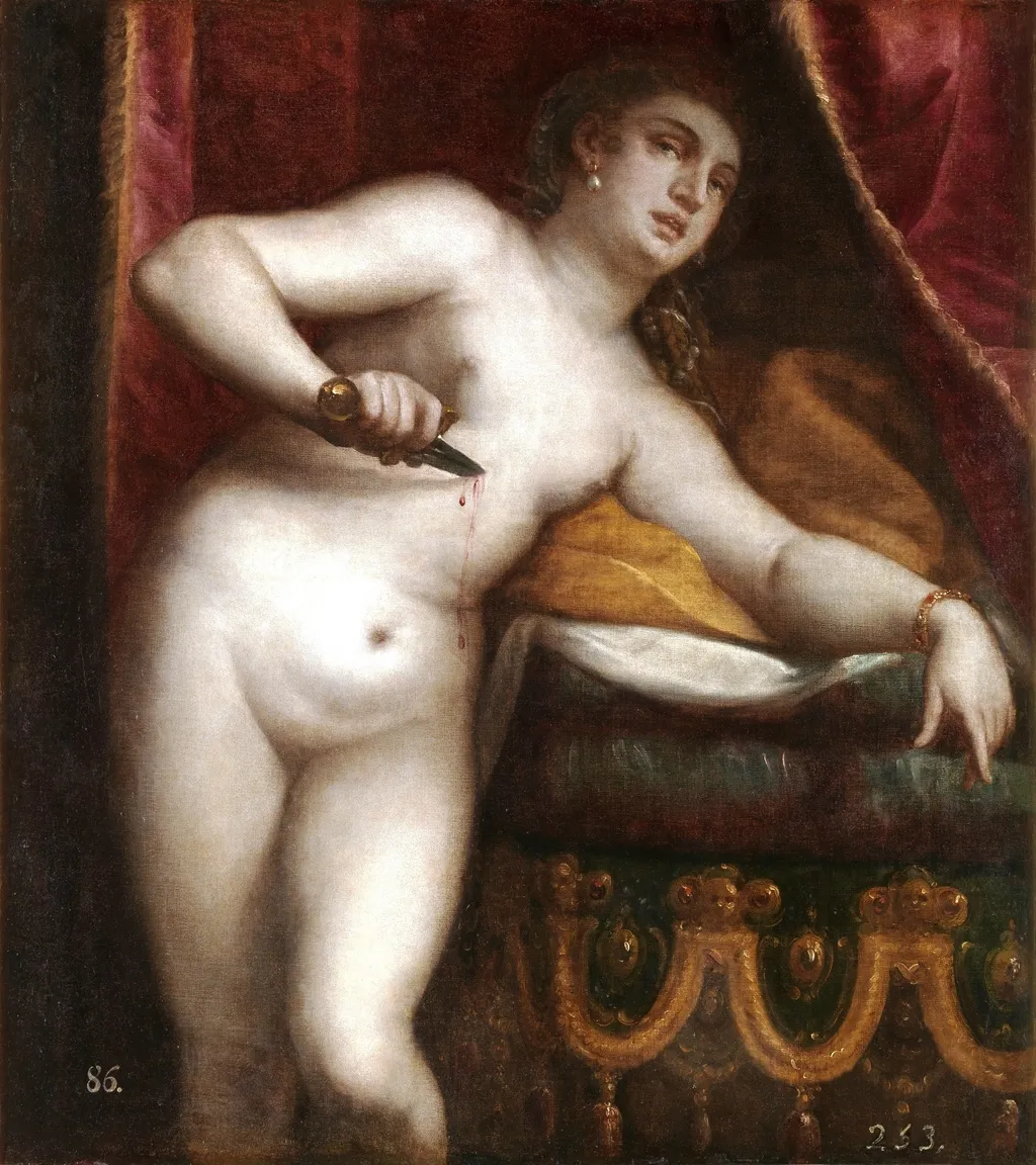 La muerte de Lucrecia, by Luca Cambiaso, oil