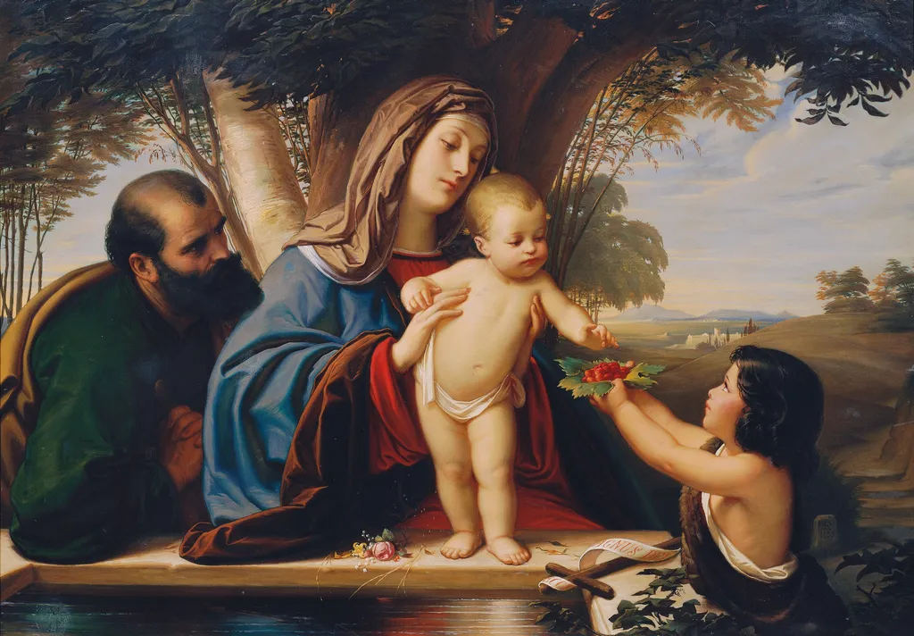 Heilige Familie mit Johannesknaben, by Eduard von Steinle, oil, 1855