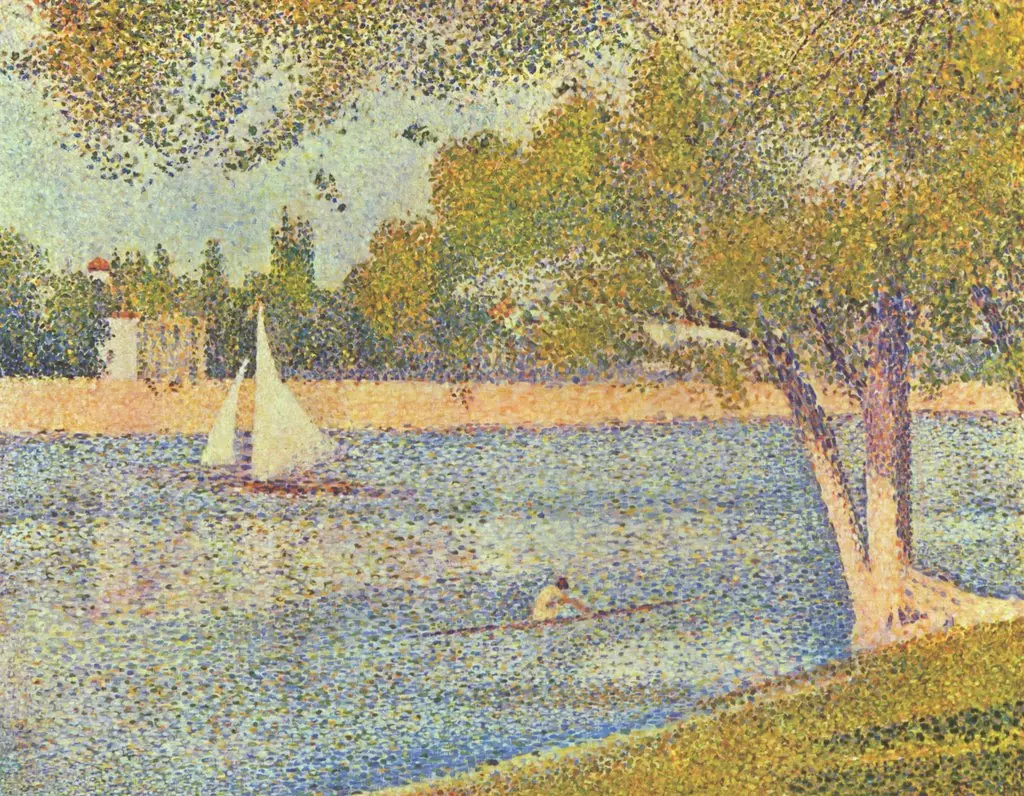 The Seine at La Grande Jatte, by Georges Seurat, oil