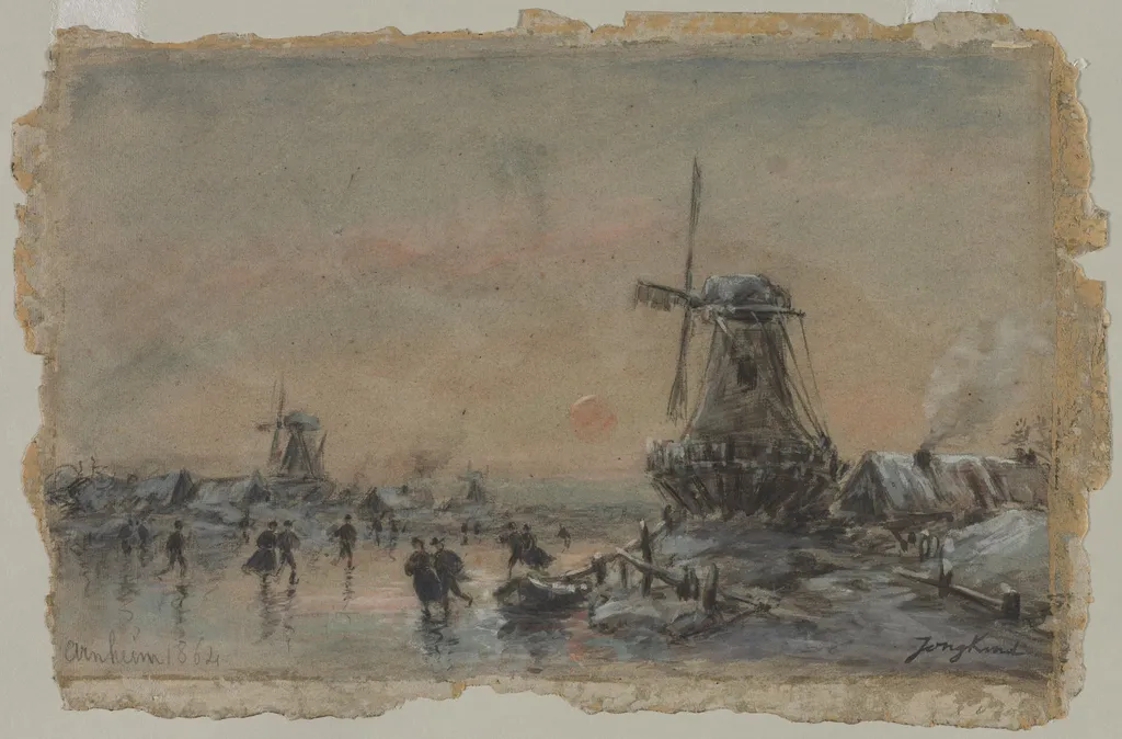 View of Arnheim (recto), by Johan Jongkind, 1864