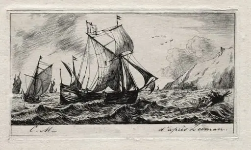 The Galliot of Jean de Vyl of Rotterdam, by Charles Meryon, 1850