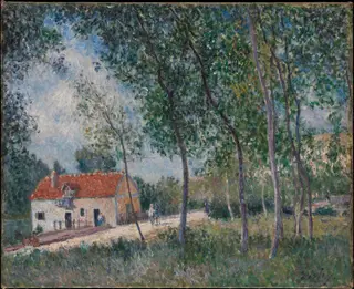 The Road from Moret to Saint-Mammès, by Alfred Sisley, oil, 1892