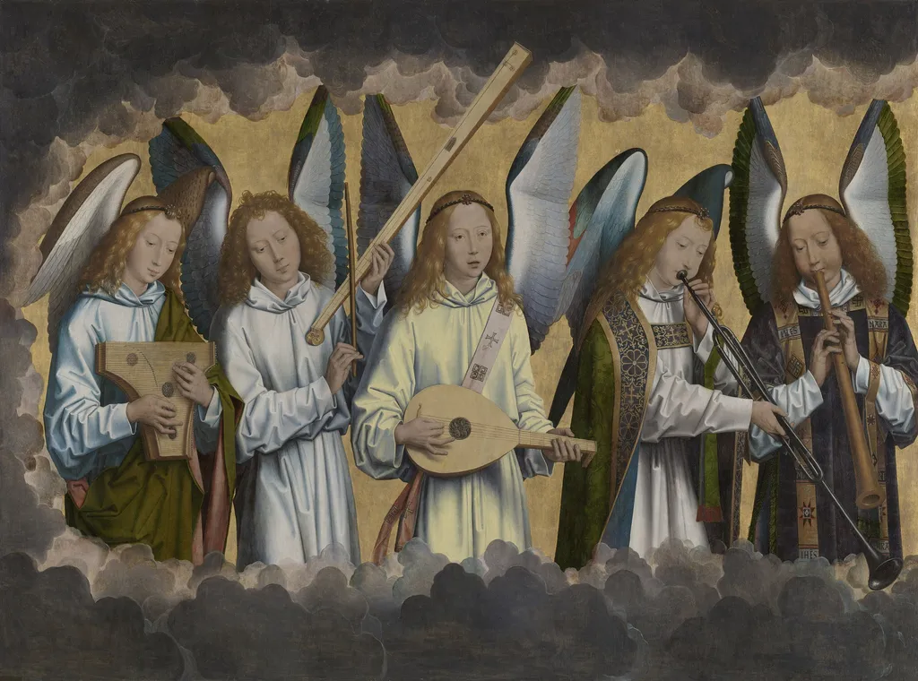 Music-making Angels, by Hans Memling, oil, 1490