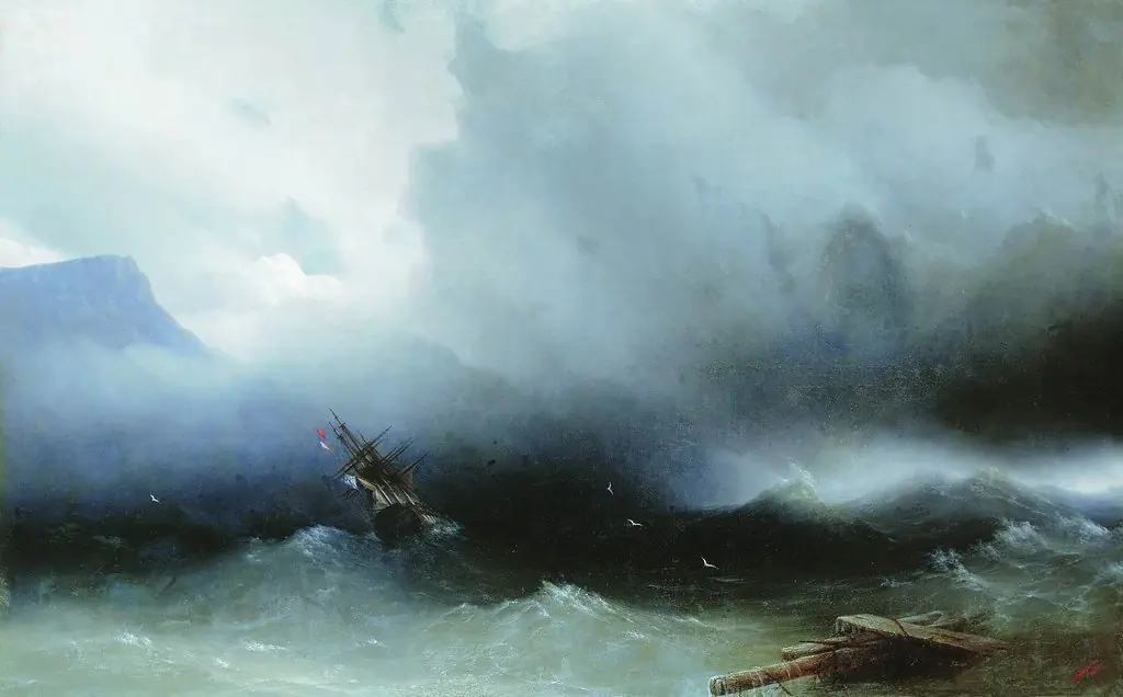 The storm at sea, by Ivan Aivazovsky, oil, 1850