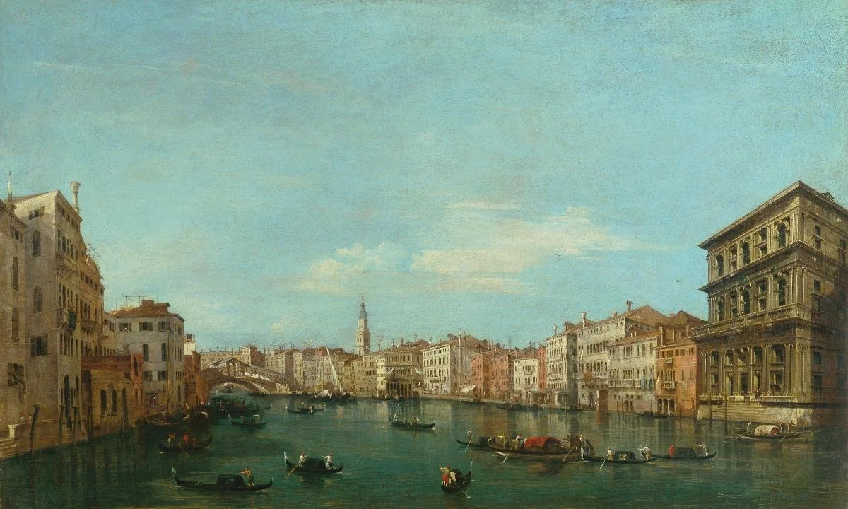 Il Canal Grande a palazzo Grimani, verso il ponte di Rialto, detail