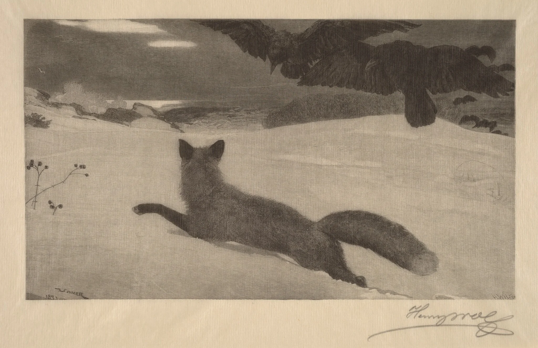 Winter, the Fox Hunt, detail