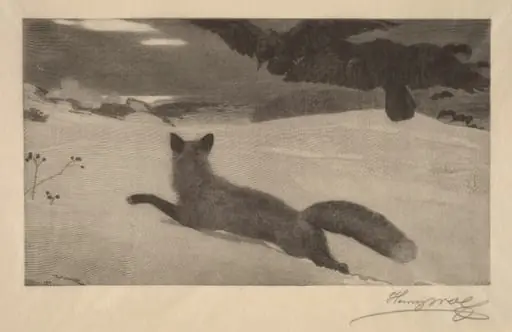 Winter, the Fox Hunt, by Henry Wolf, ink, 1893