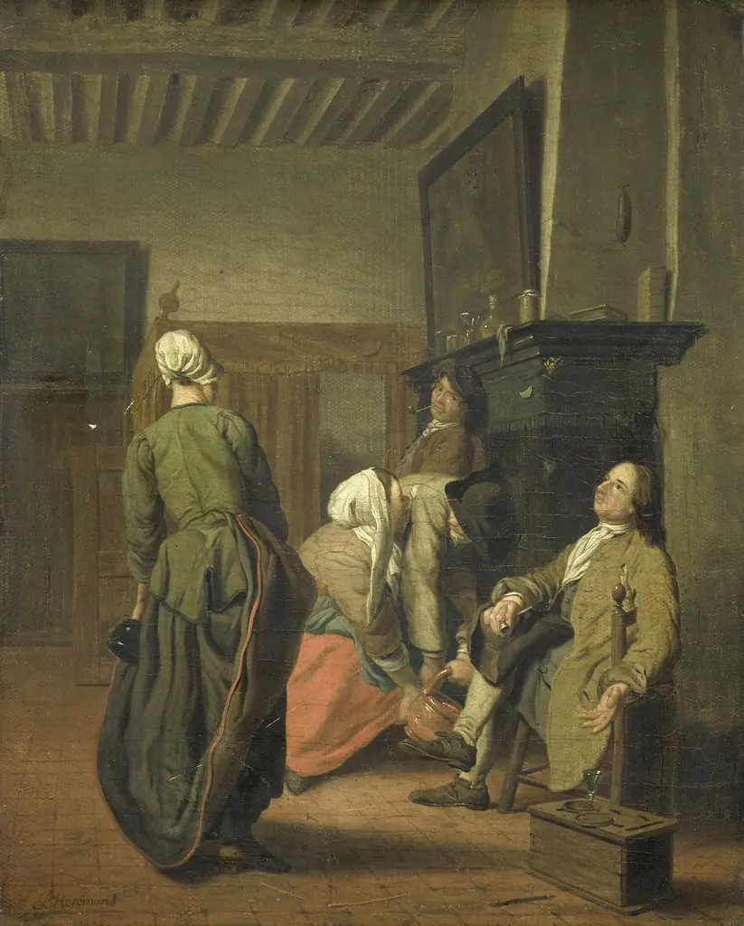 Merry company, by Jan Josef Horemans the Younger, oil, 1750