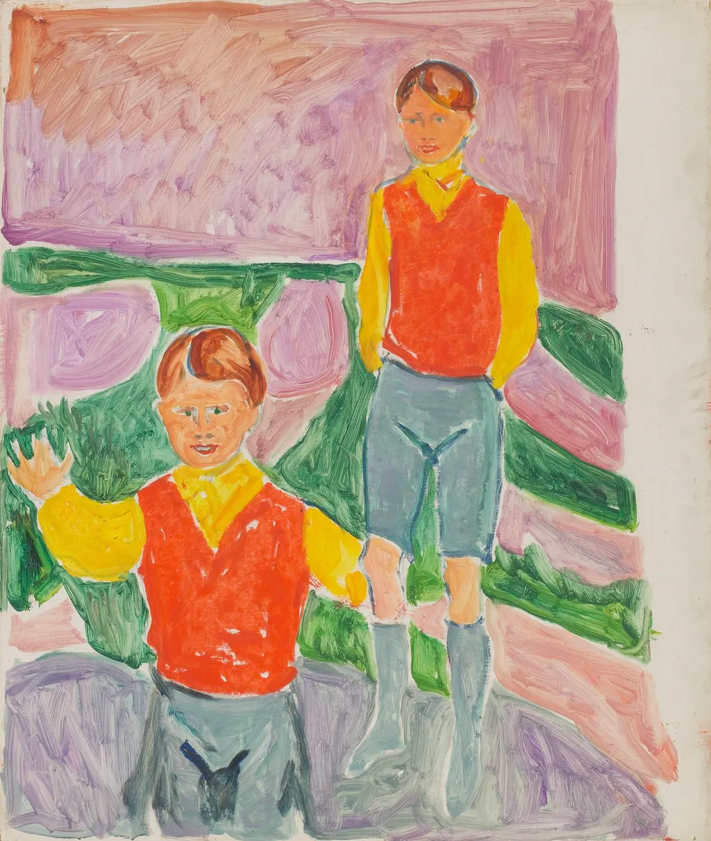 Johan Martin and Sten Stenersen, by Edvard Munch, oil, 1935