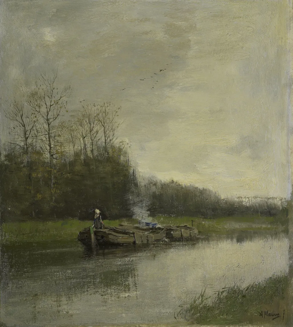 Towing canal., by Anton Mauve, oil, 1874