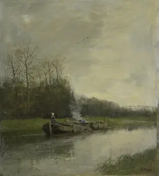 Towing canal., by Anton Mauve, oil, 1874