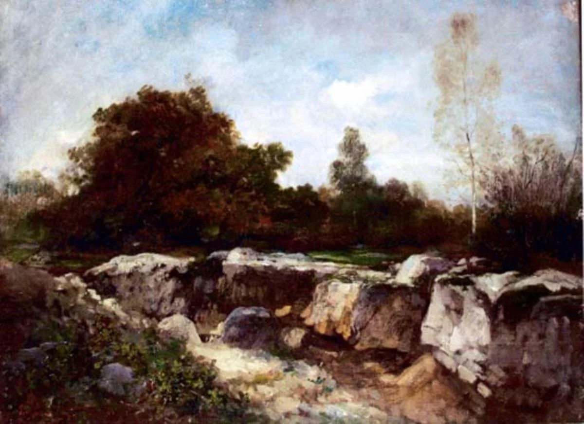 Peisaj cu stânci la Fontainebleau, detail
