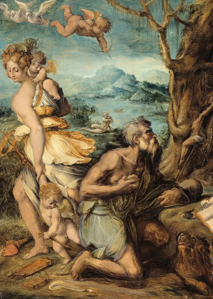 The Temptation of Saint Jerome, by Giorgio Vasari, unspecified, 1544