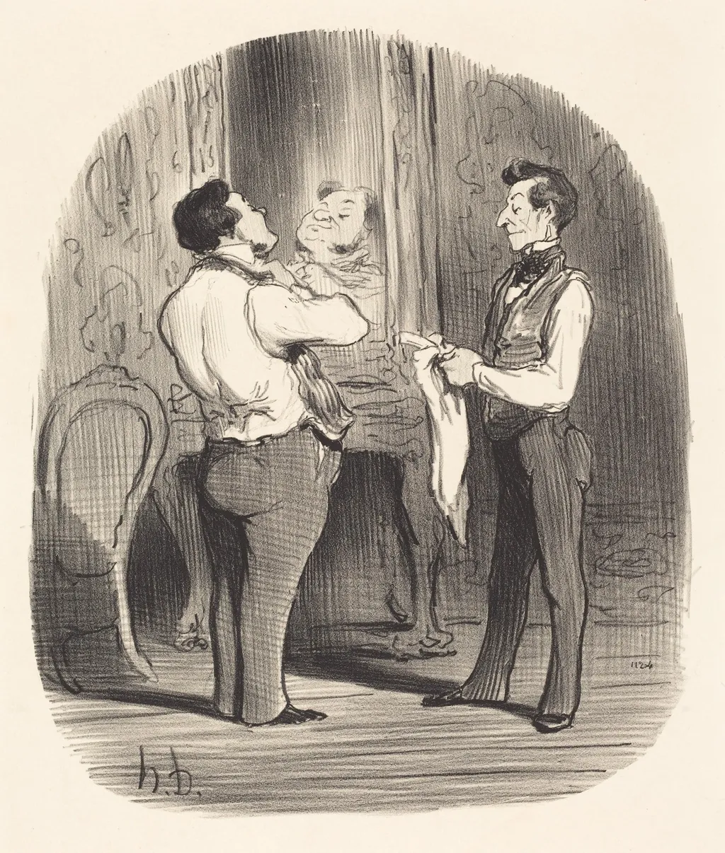 Le Jour ou il s'agit de faire une conquête, by Honoré Daumier, ink, 1847