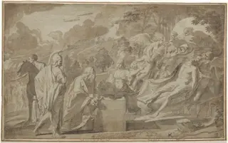 The Prophecy of Basilides, by Pietro Testa, chalk, 1648