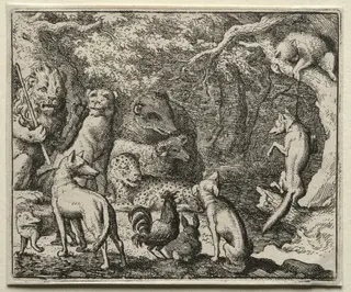 Reynard the Fox:  Reynard Asks Permission to Confess, by Allart van Everdingen, 1662