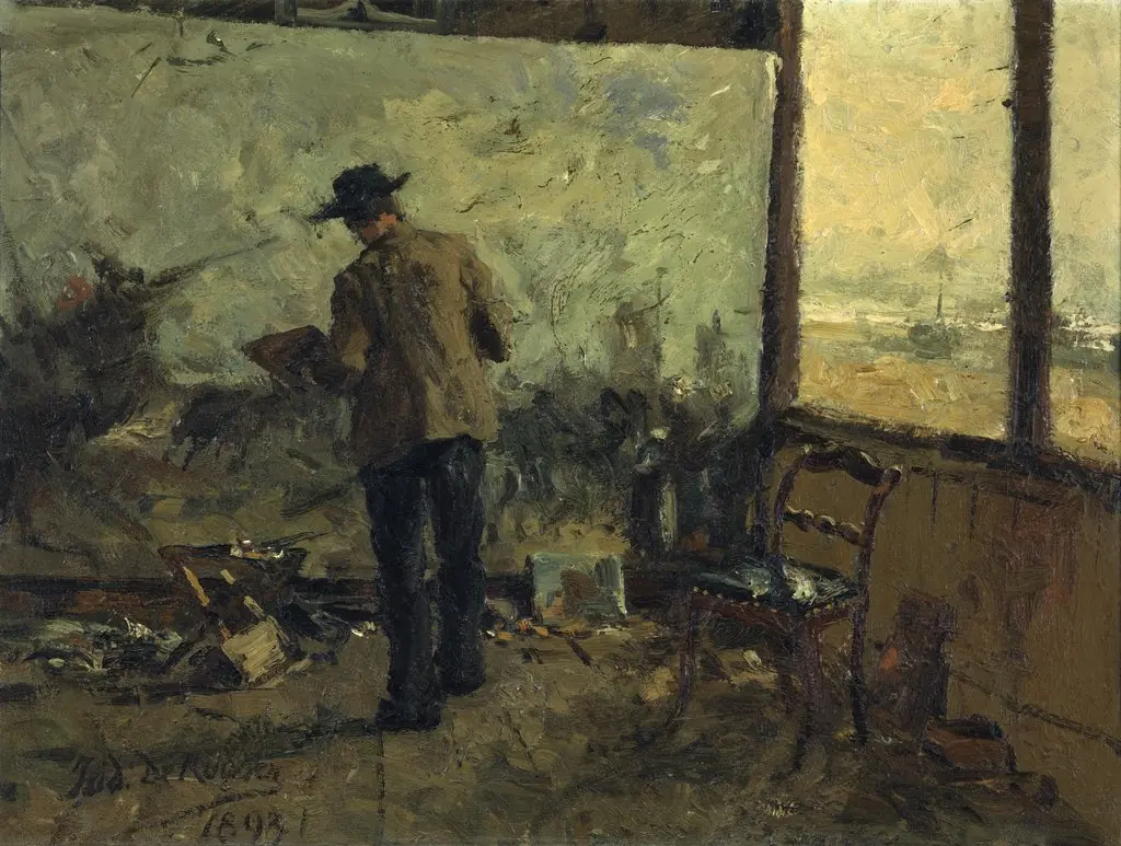 The Painter Franz Courtens, by Isidore De Rudder, oil, 1897