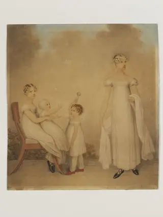 Four children of the Ackland family, by Adam Buck, watercolor, 1817