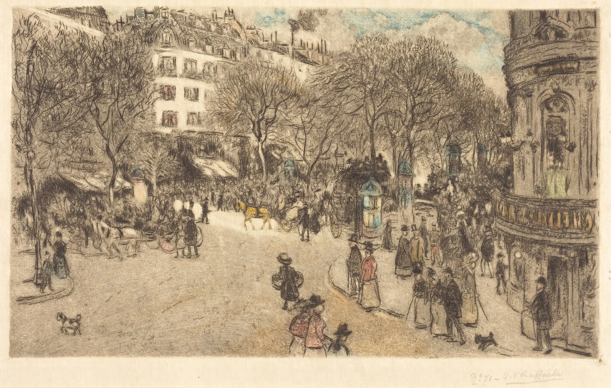 Le Boulevard des Italiens, detail