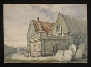 Watercolour drawing by the Grieve family, showing St Peter's Church in Kent, by Grieve, 1850