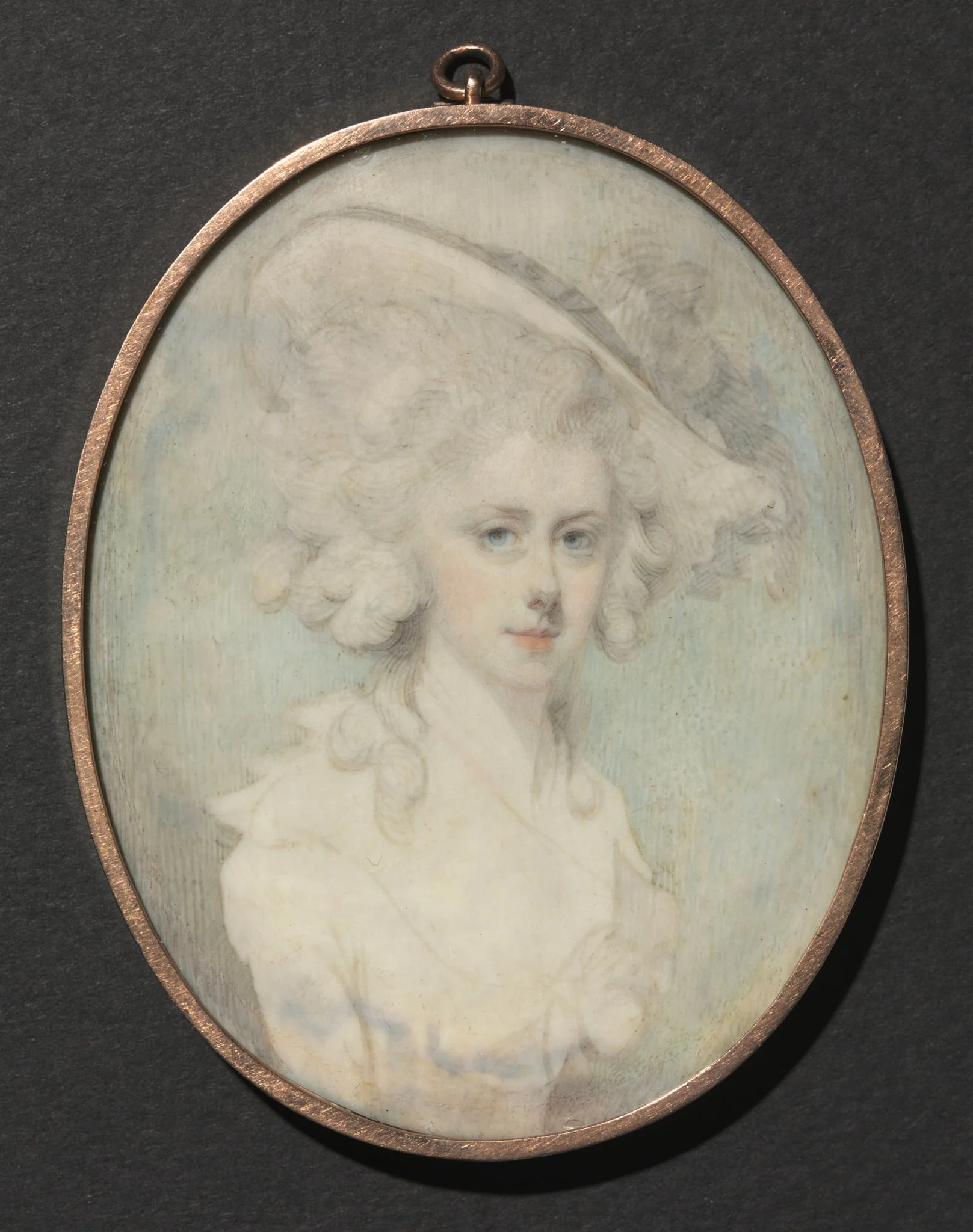 Portrait of a Woman with a Hat, detail