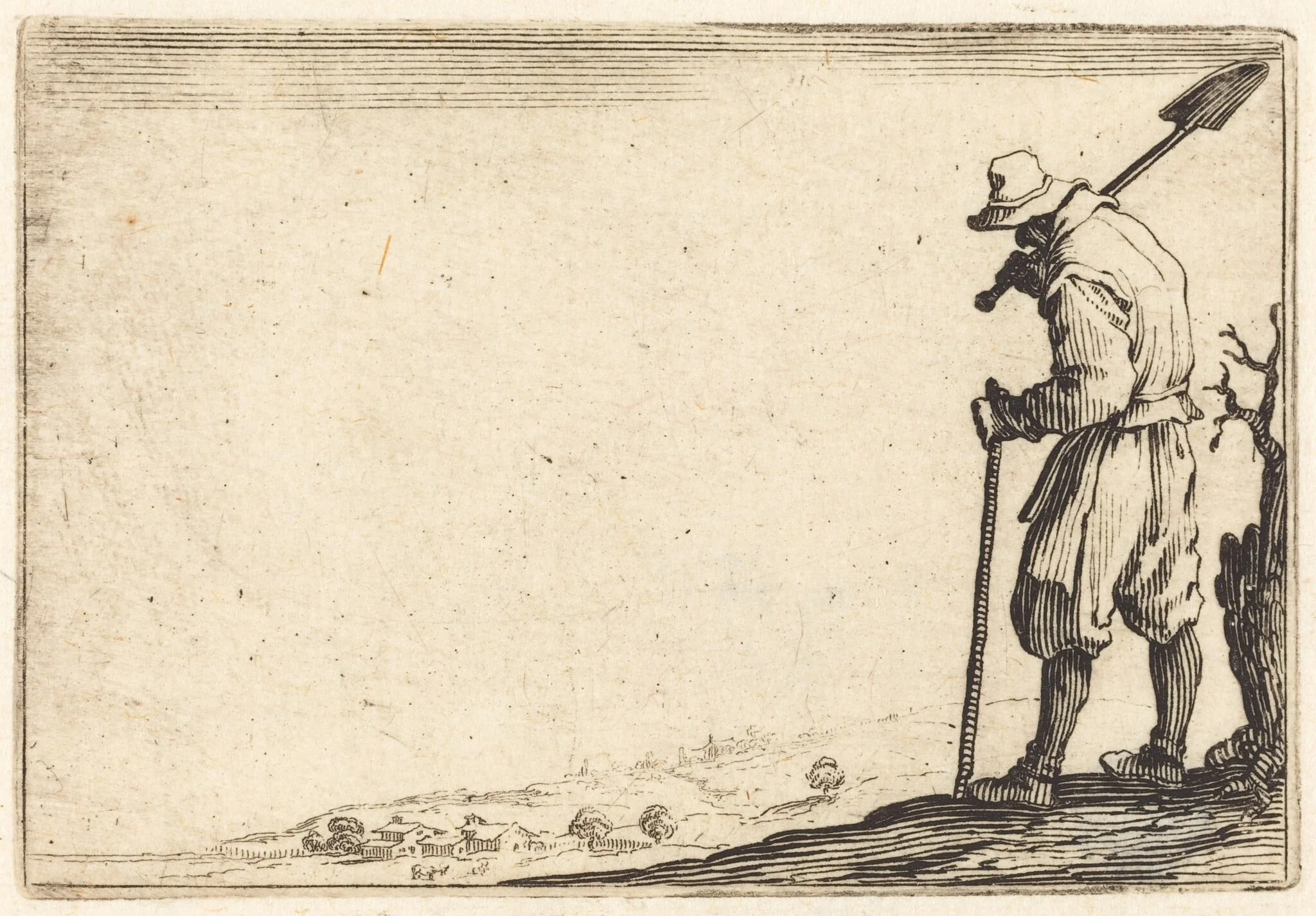Peasant with Shovel on His Shoulder, detail