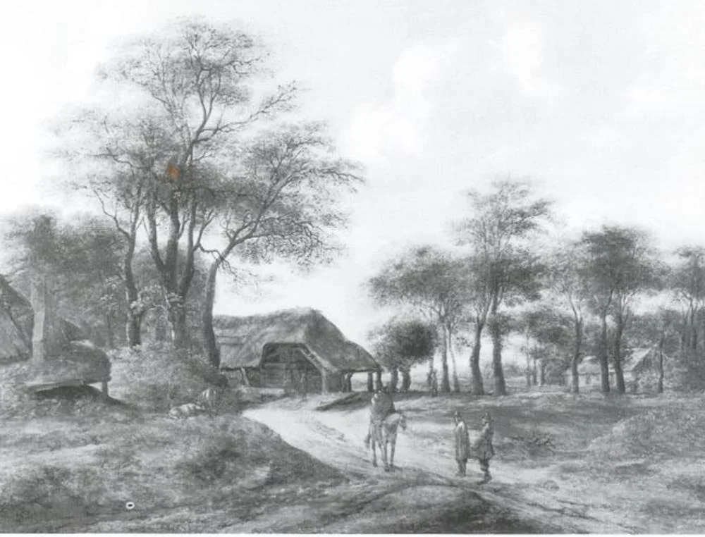Landscape with Cottages and a Rider, detail