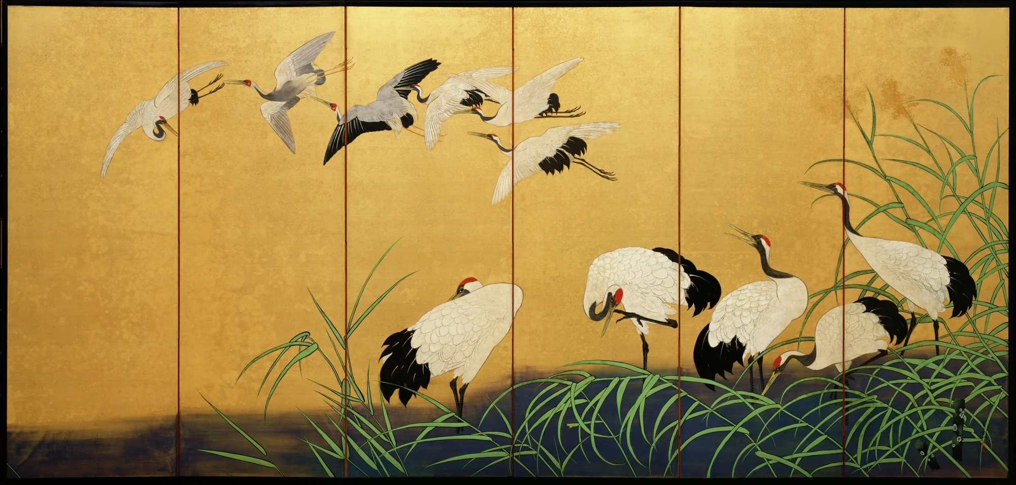 Reeds and Cranes, detail