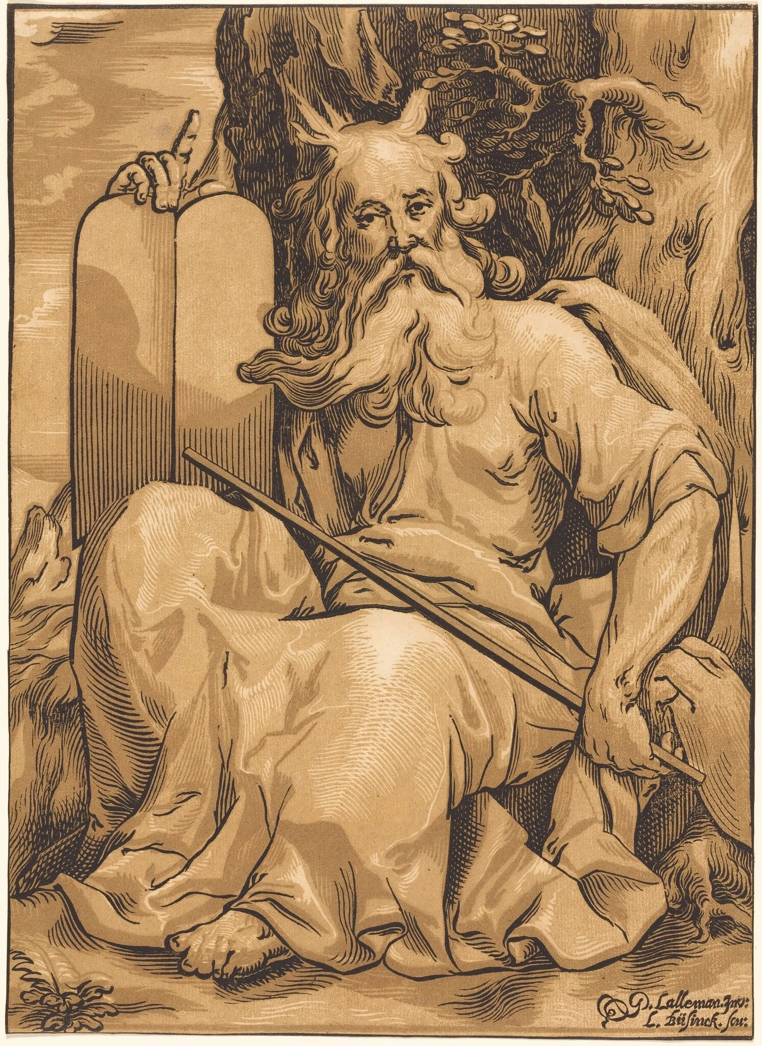 Moses with the Tablets of Law, detail