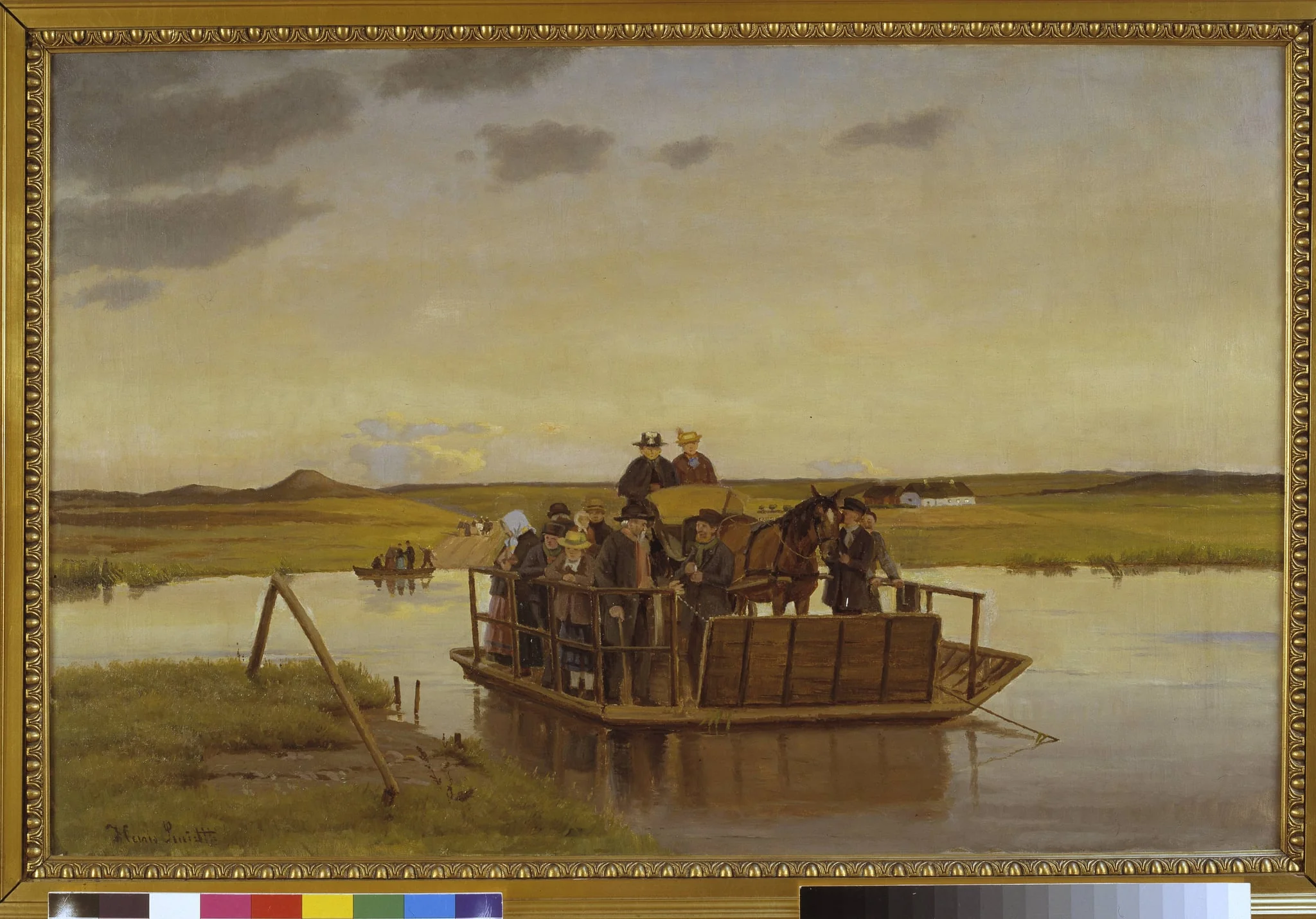 En færge over Gudenåen, detail