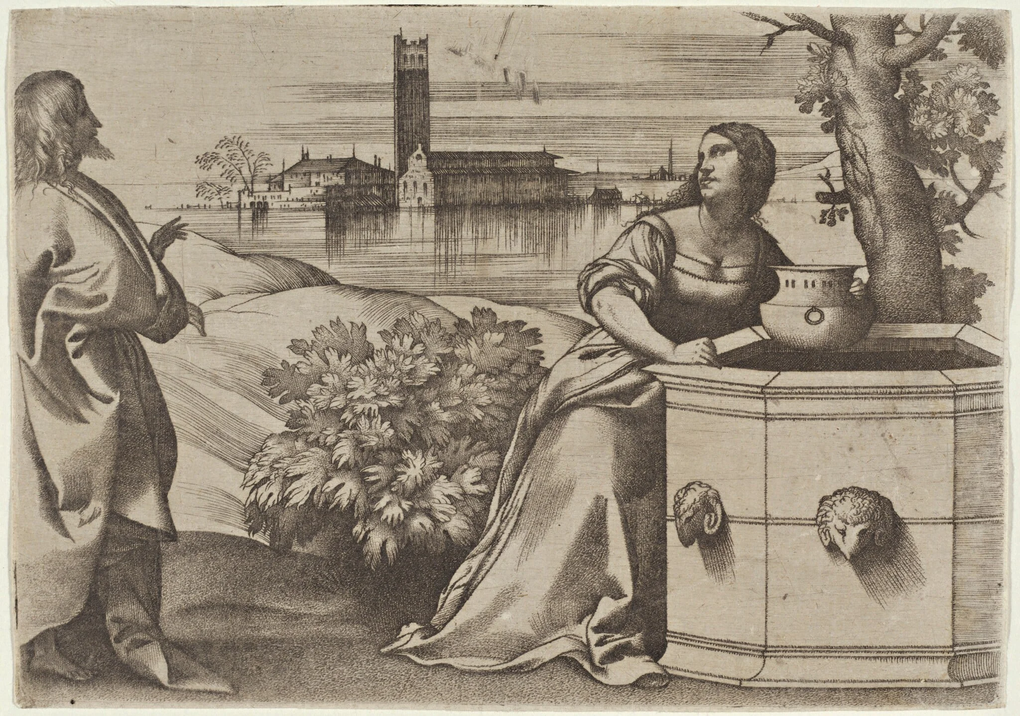 Christ and the Samaritan Woman, detail
