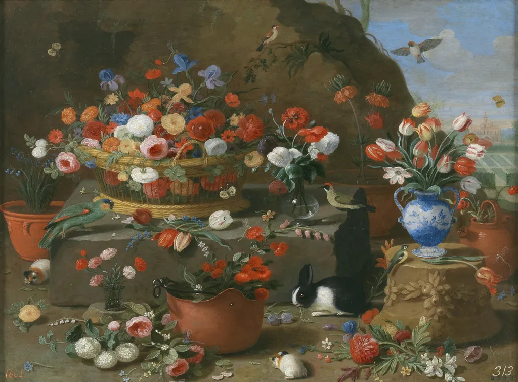 Floral Still Life, by Jan van Kessel the Elder, oil, 1633