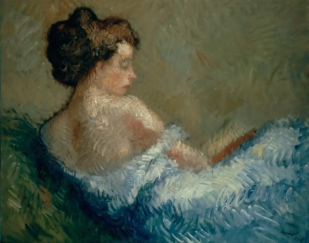 Reclining figure, by Isidre Nonell, oil, 1908