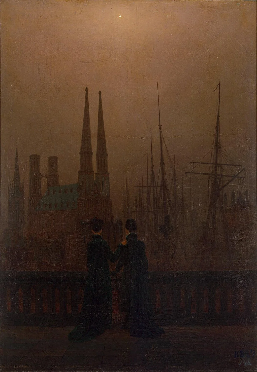 Night in a Harbour, detail