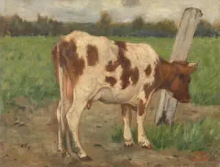 Cow, by Geo Poggenbeek, oil, 1894
