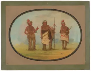 Three Iowa Indians, by George Catlin, oil, 1865